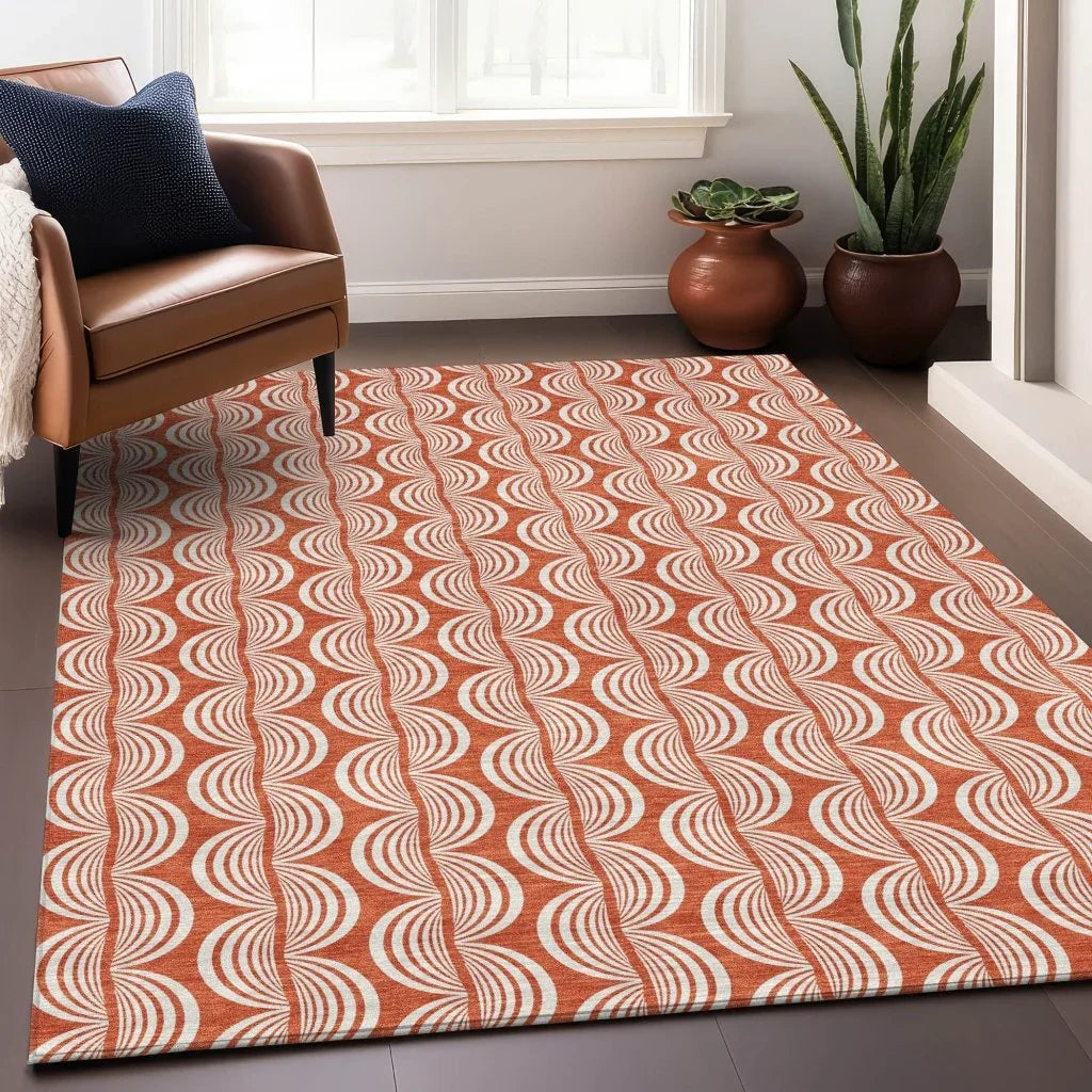 LOOMLAN Rugs Kairova Coral Washable Indoor-Outdoor Rug