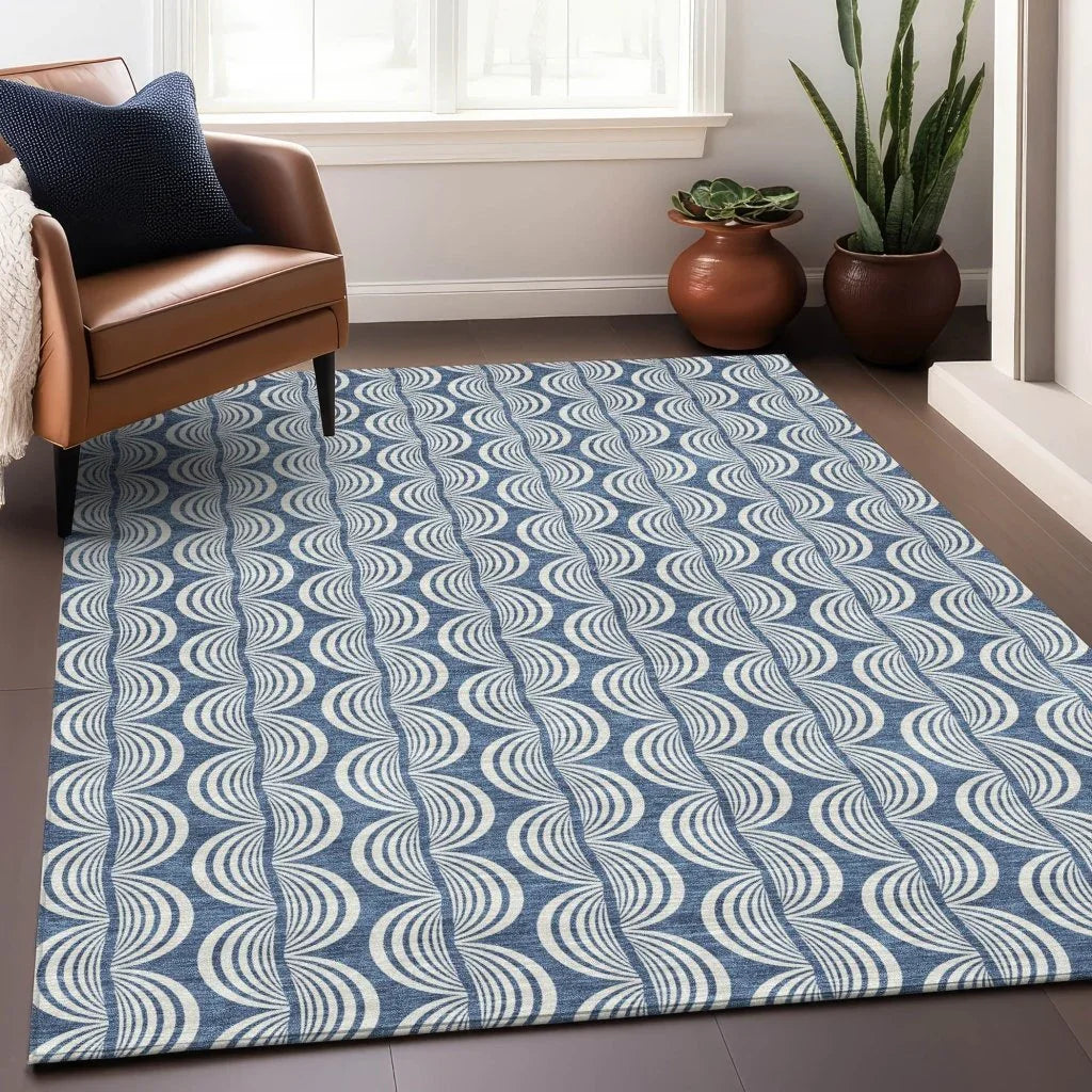 LOOMLAN Rugs Kairova Denim Washable Indoor-Outdoor Rug