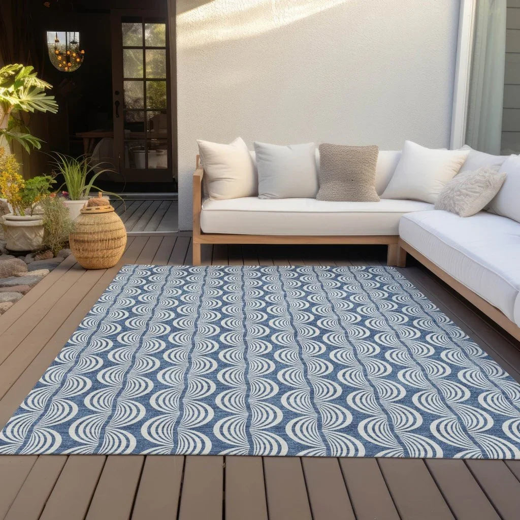 LOOMLAN Rugs Kairova Denim Washable Indoor-Outdoor Rug
