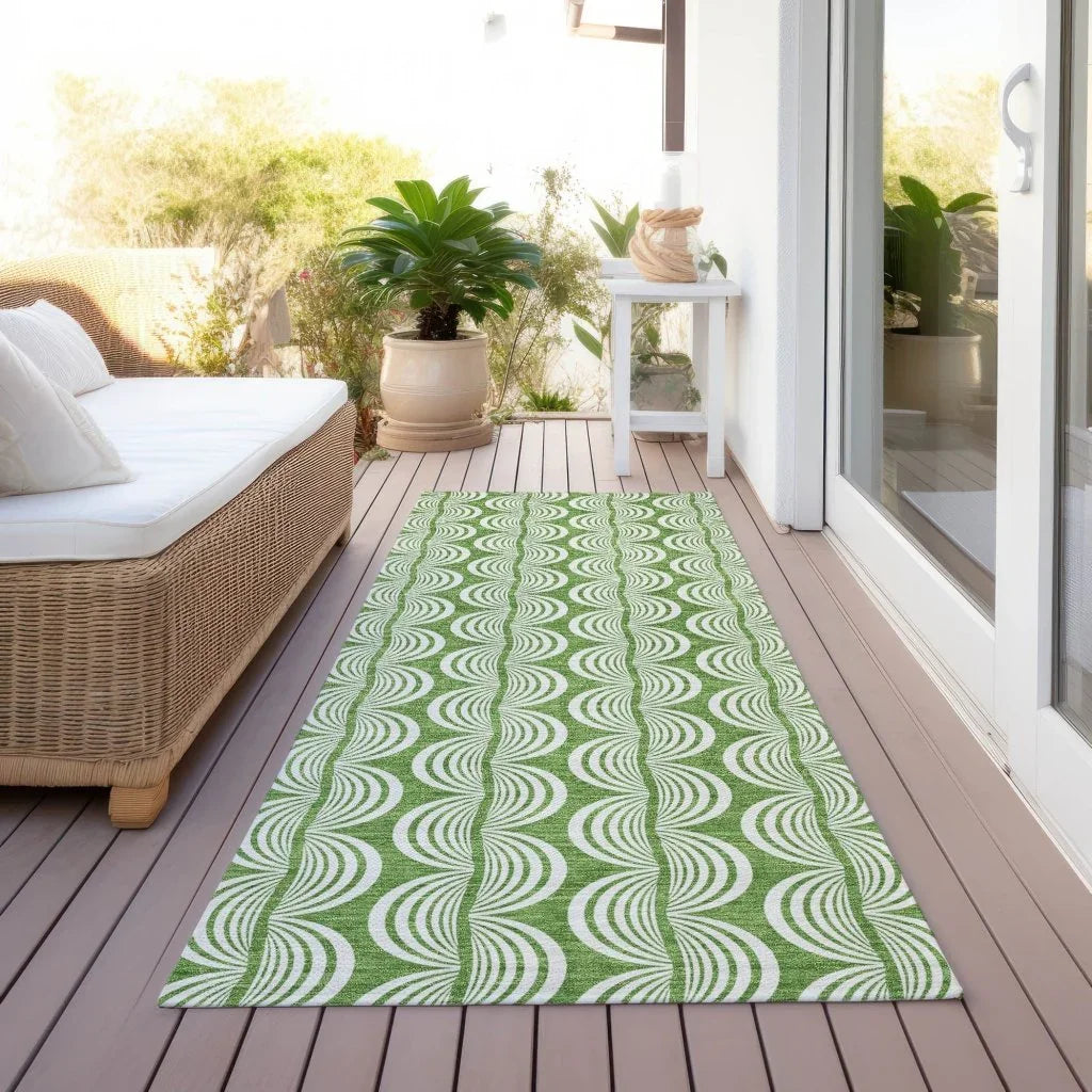 LOOMLAN Rugs Kairova Green Washable Indoor-Outdoor Rug