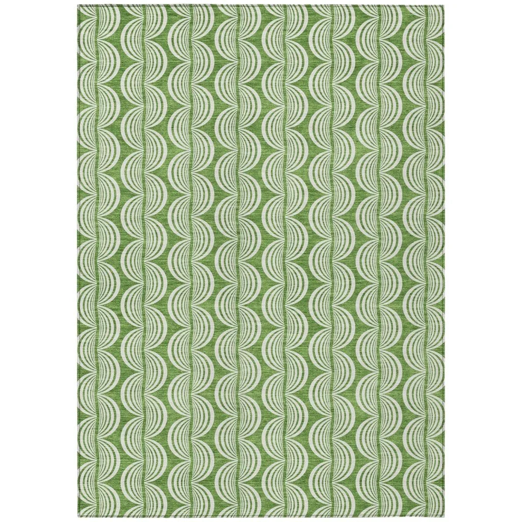LOOMLAN Rugs Kairova Green Washable Indoor-Outdoor Rug