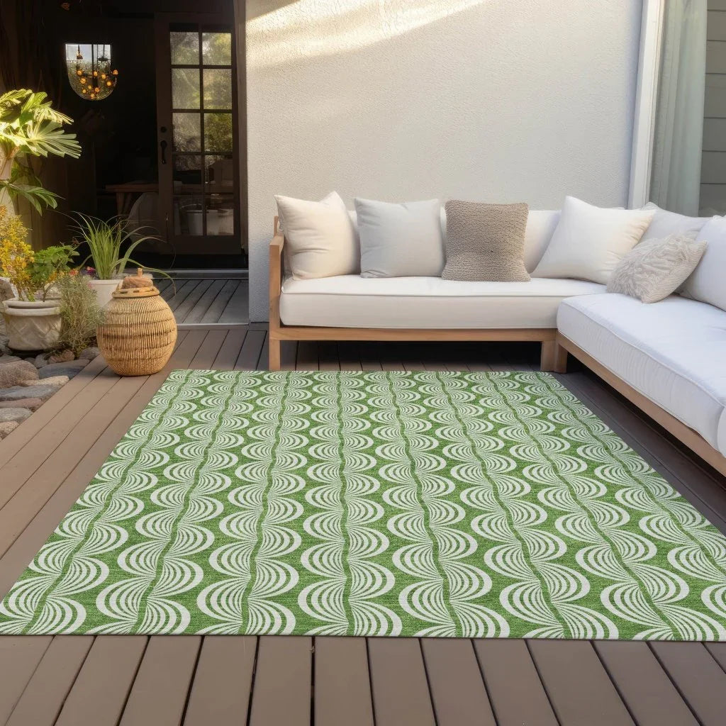 LOOMLAN Rugs Kairova Green Washable Indoor-Outdoor Rug