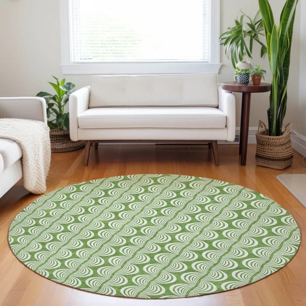 LOOMLAN Rugs Kairova Green Washable Indoor-Outdoor Rug