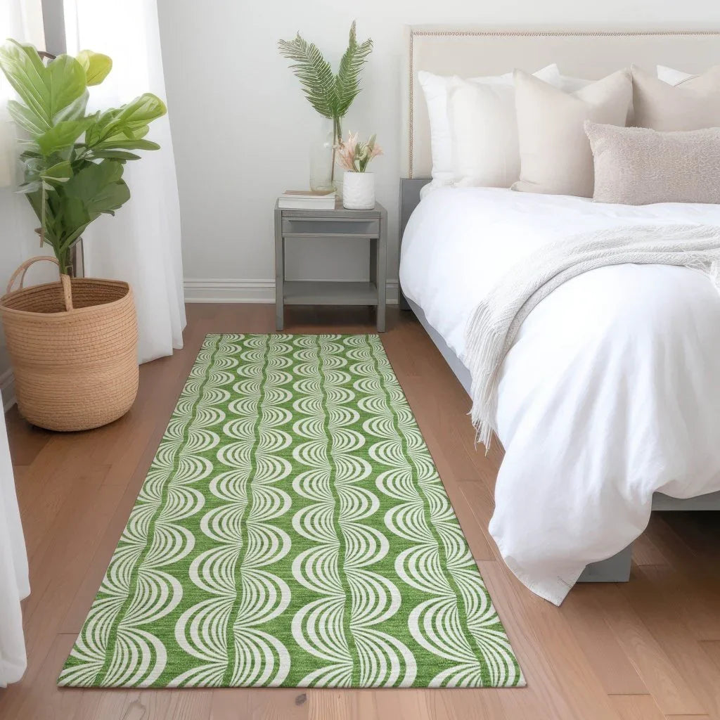 LOOMLAN Rugs Kairova Green Washable Indoor-Outdoor Rug