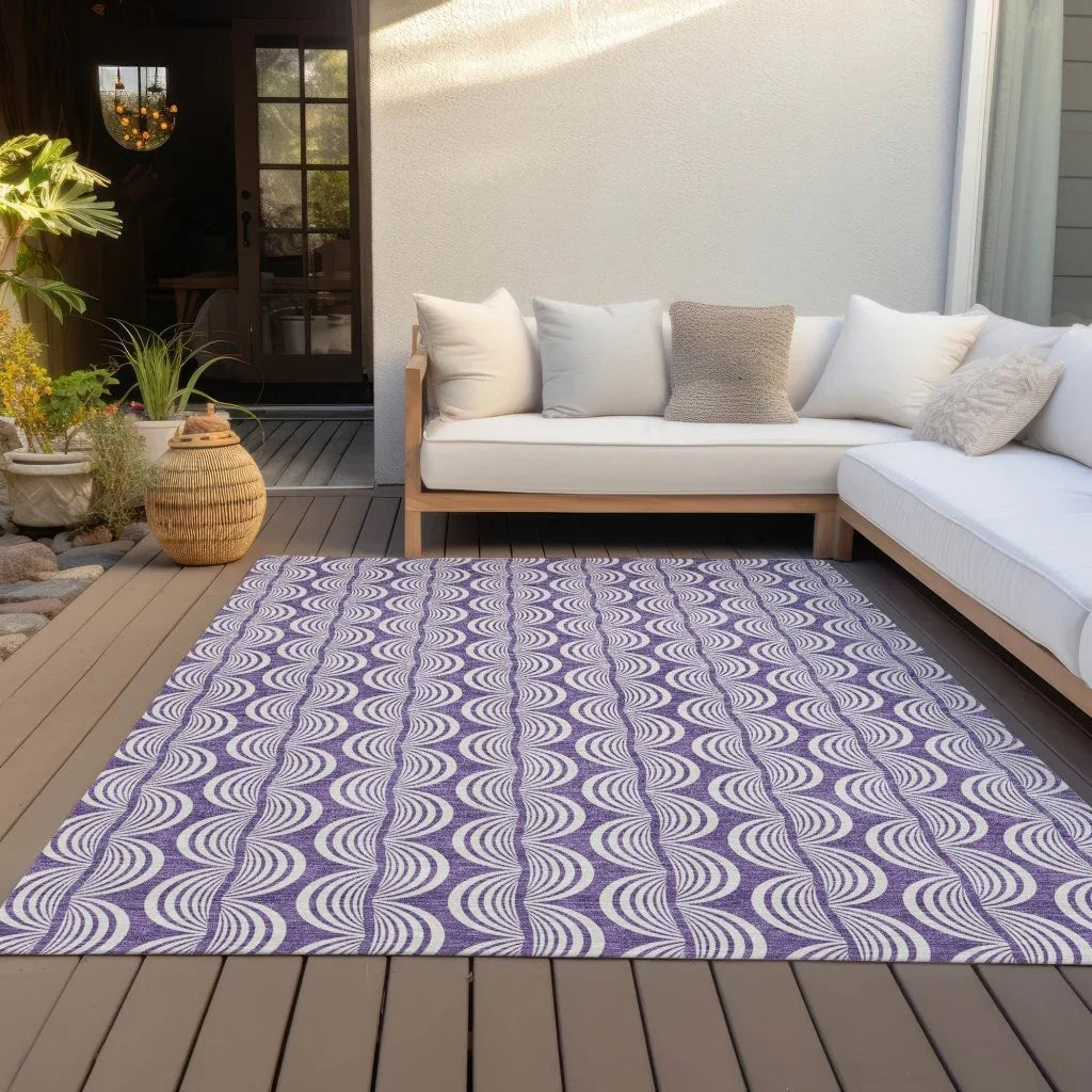 LOOMLAN Rugs Kairova Purple Washable Indoor-Outdoor Rug