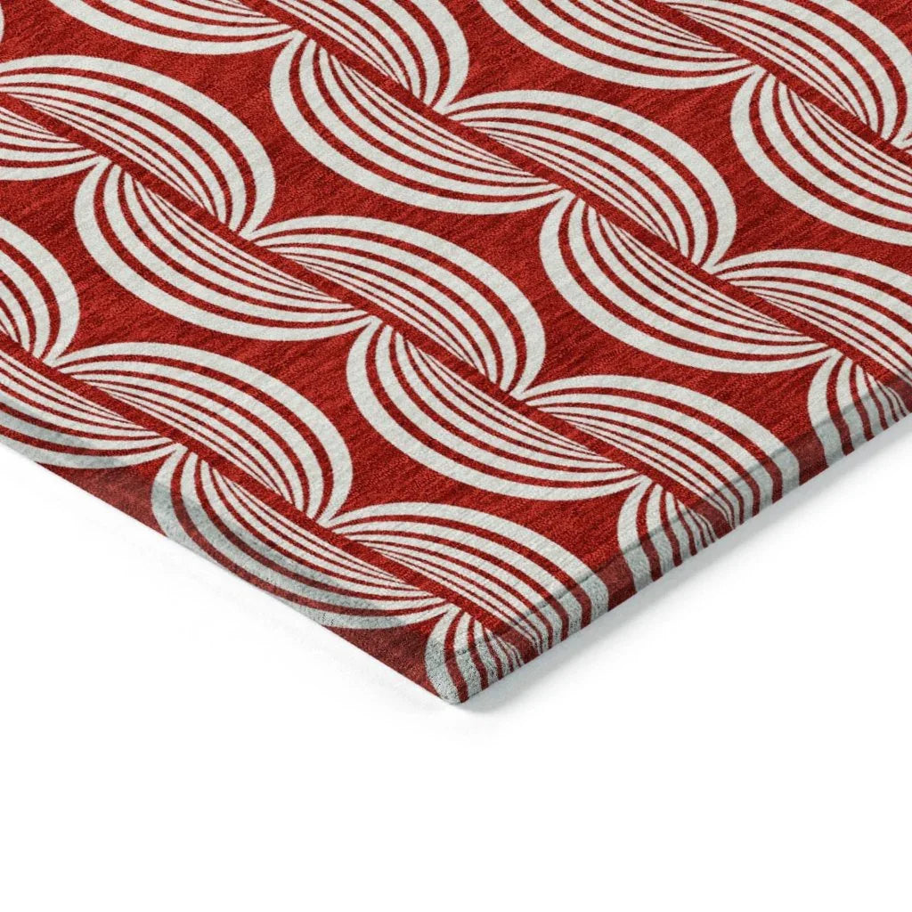 LOOMLAN Rugs Kairova Red Washable Indoor-Outdoor Rug
