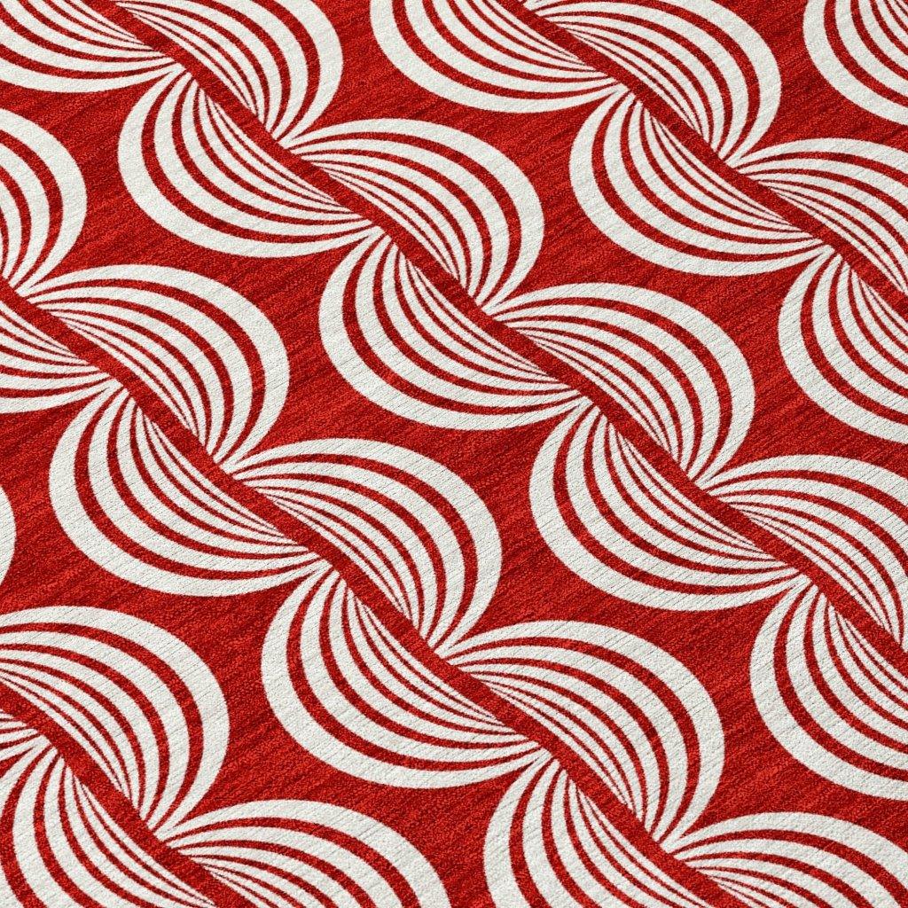 LOOMLAN Rugs Kairova Red Washable Indoor-Outdoor Rug