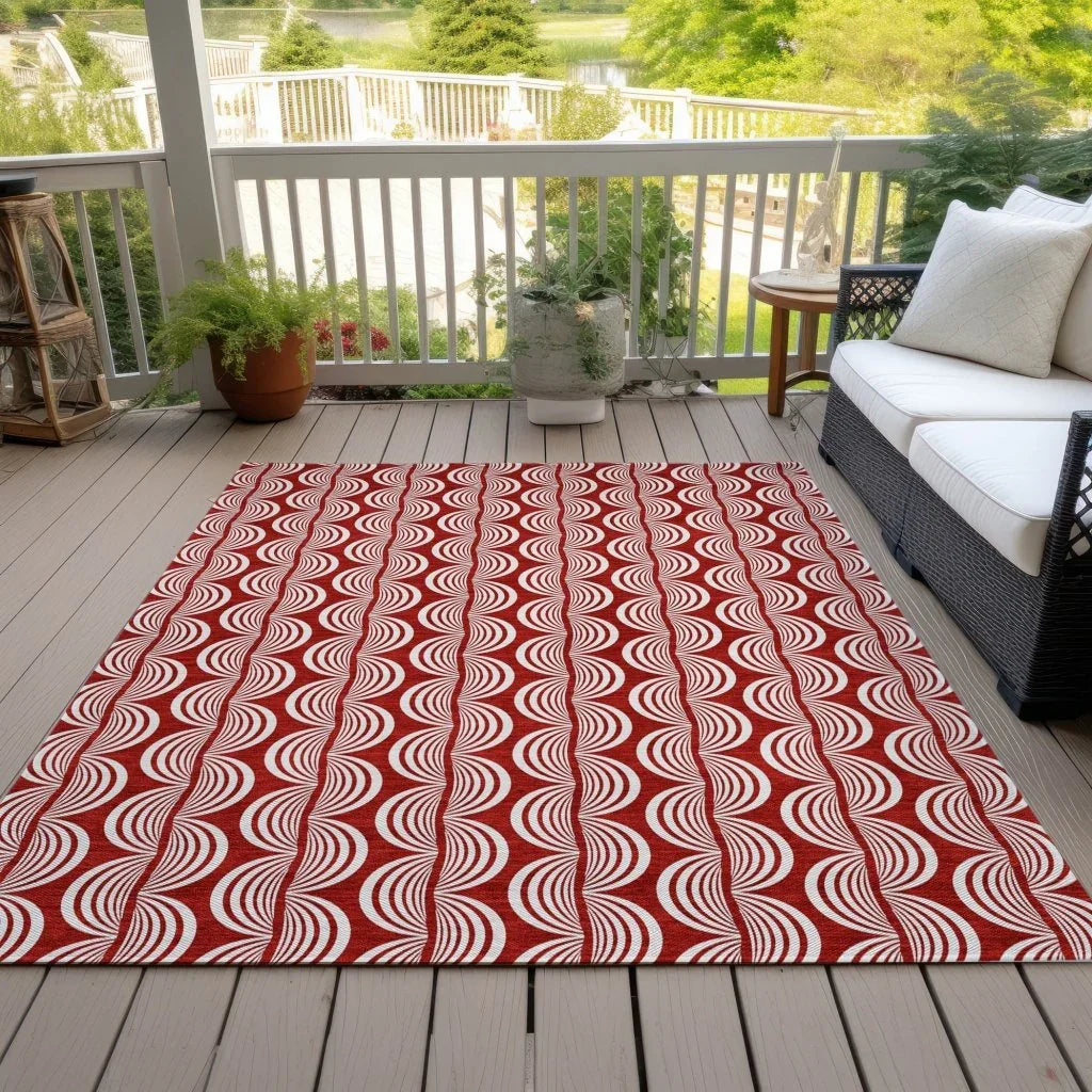 LOOMLAN Rugs Kairova Red Washable Indoor-Outdoor Rug