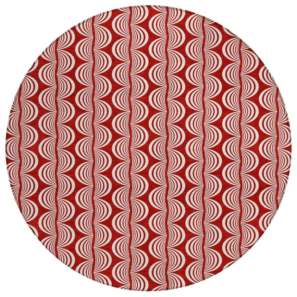 LOOMLAN Rugs Kairova Red Washable Indoor-Outdoor Rug
