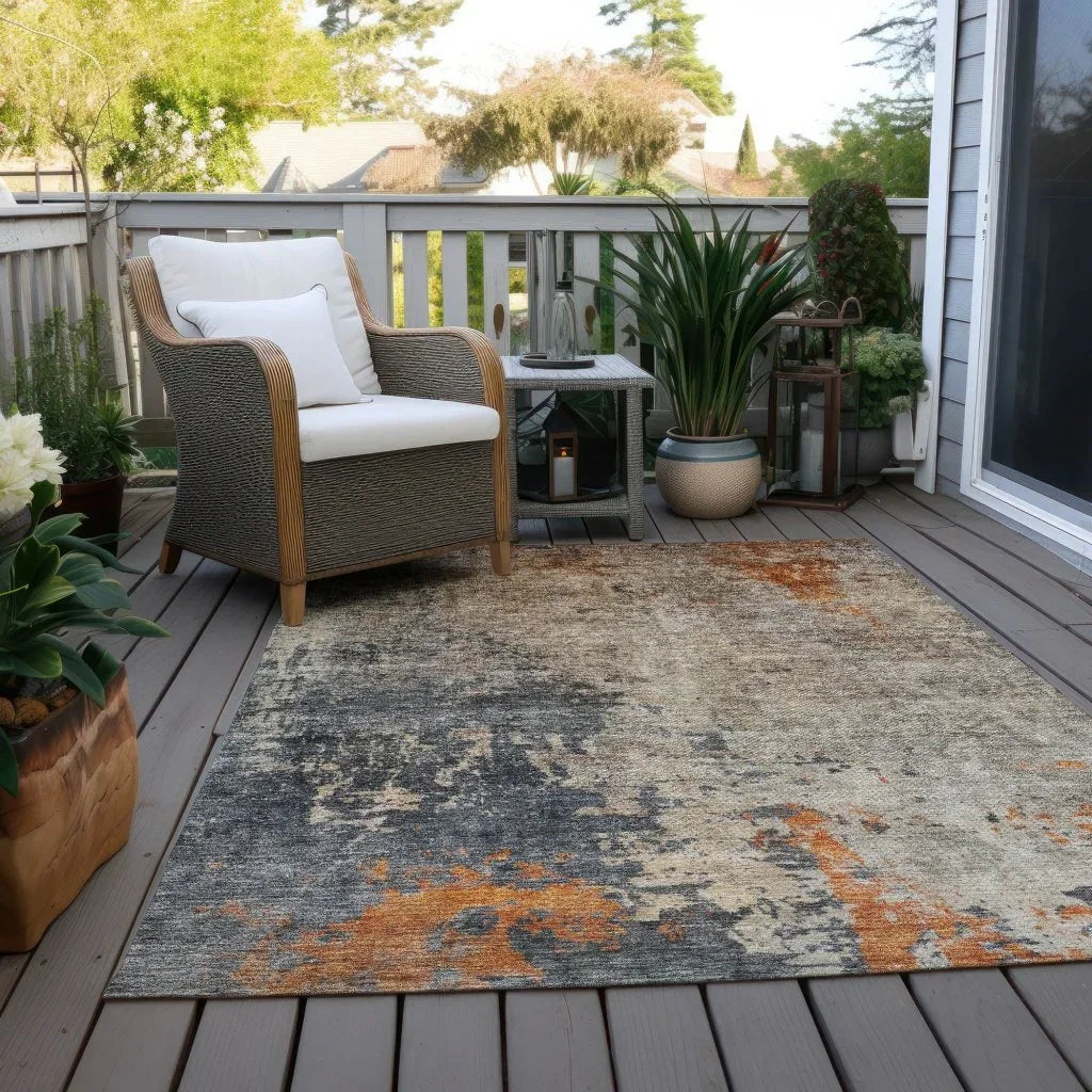 LOOMLAN Rugs Karima Brown Washable Indoor-Outdoor Rug