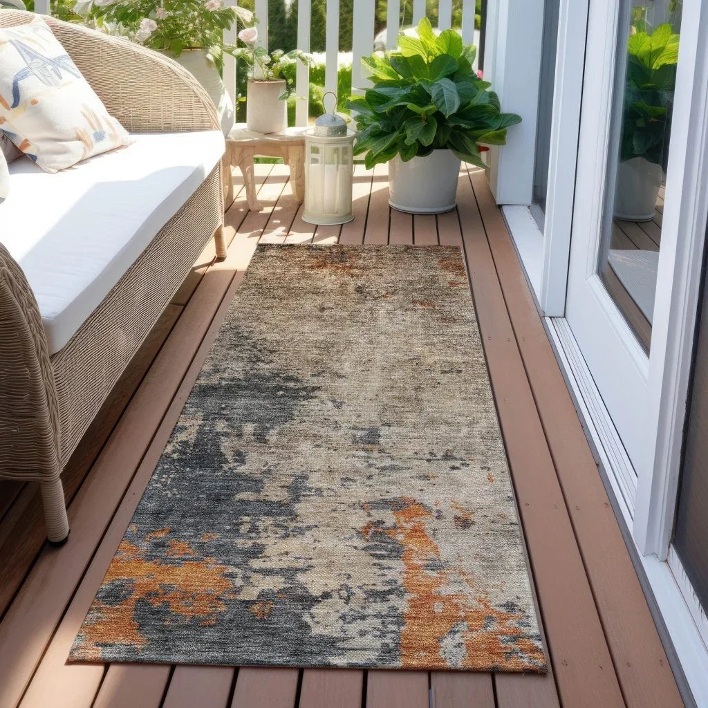 LOOMLAN Rugs Karima Brown Washable Indoor-Outdoor Rug