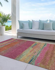 LOOMLAN Rugs Karvoun Pink Washable Indoor-Outdoor Rug