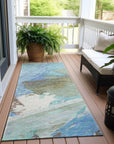 LOOMLAN Rugs Kashana Blue Washable Indoor-Outdoor Rug