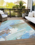 LOOMLAN Rugs Kashana Blue Washable Indoor-Outdoor Rug
