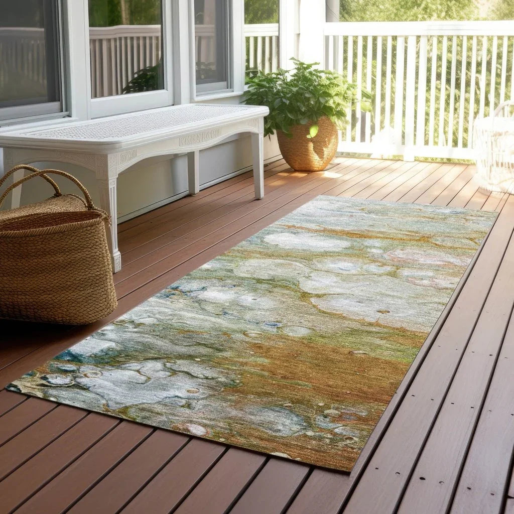 LOOMLAN Rugs Kashava Orange Washable Indoor-Outdoor Rug
