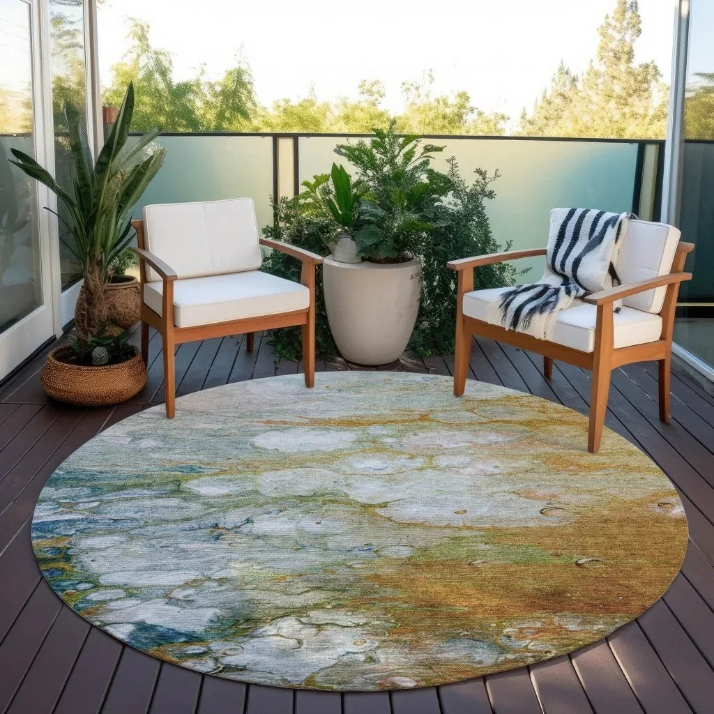 LOOMLAN Rugs Kashava Orange Washable Indoor-Outdoor Rug