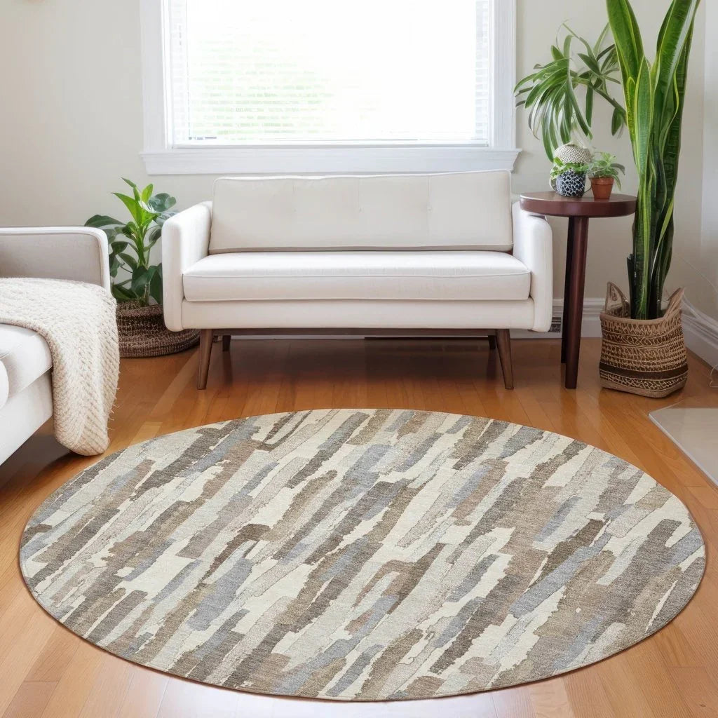 LOOMLAN Rugs Kember Ivory Washable Indoor-Outdoor Rug