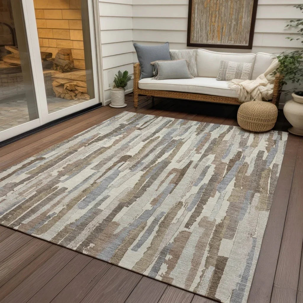 LOOMLAN Rugs Kember Ivory Washable Indoor-Outdoor Rug