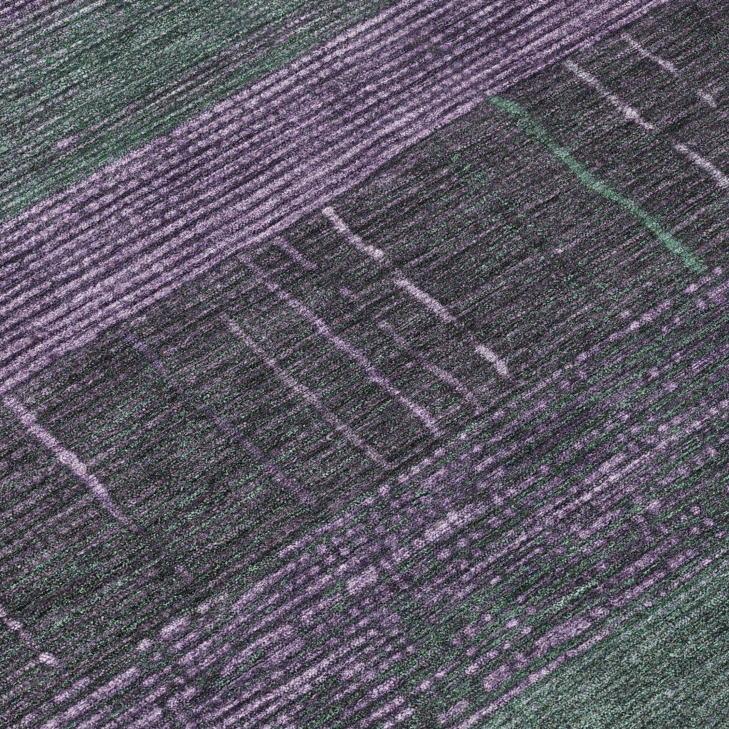 LOOMLAN Rugs Keshira Purple Washable Indoor-Outdoor Rug
