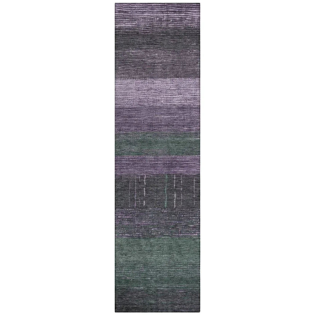 LOOMLAN Rugs Keshira Purple Washable Indoor-Outdoor Rug
