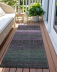 LOOMLAN Rugs Keshira Purple Washable Indoor-Outdoor Rug