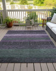 LOOMLAN Rugs Keshira Purple Washable Indoor-Outdoor Rug