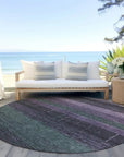LOOMLAN Rugs Keshira Purple Washable Indoor-Outdoor Rug