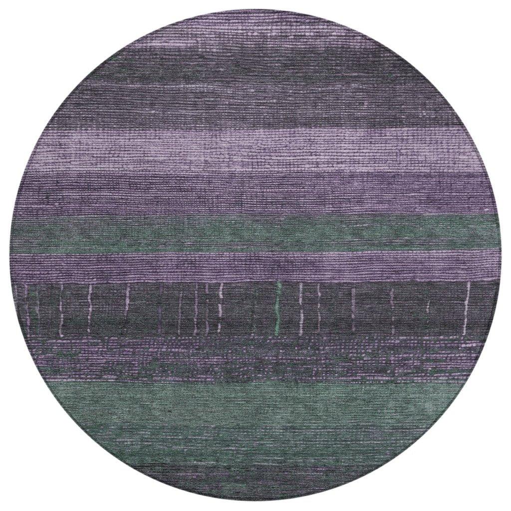 LOOMLAN Rugs Keshira Purple Washable Indoor-Outdoor Rug