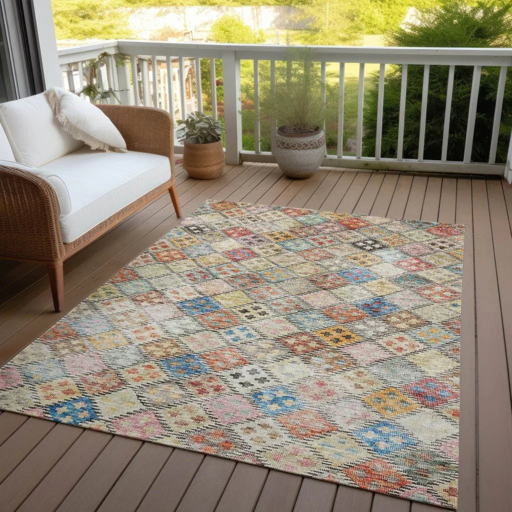 LOOMLAN Rugs Kharma Orange Washable Indoor-Outdoor Rug