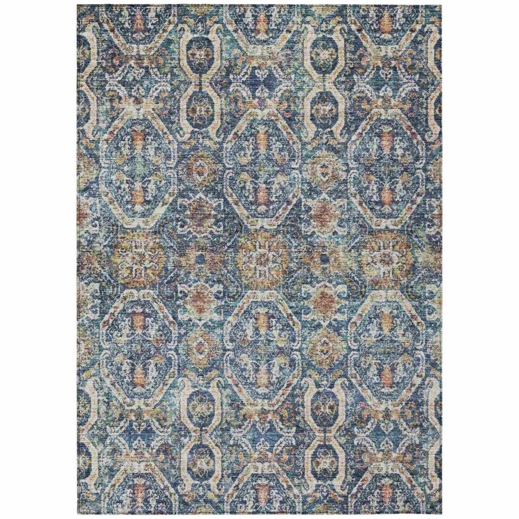 LOOMLAN Rugs Knotra Blue Washable Indoor-Outdoor Rug