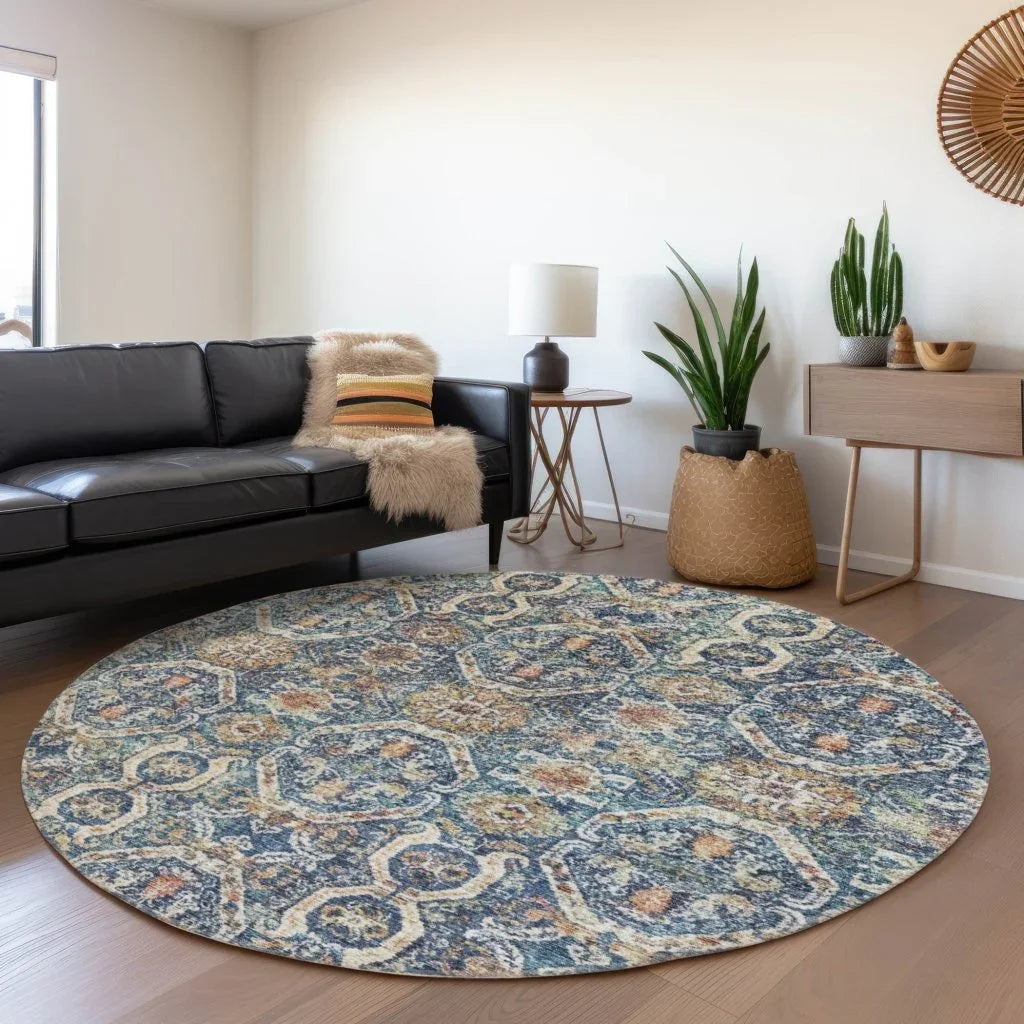 LOOMLAN Rugs Knotra Blue Washable Indoor-Outdoor Rug