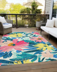 LOOMLAN Rugs Knottia Pink Washable Indoor-Outdoor Rug