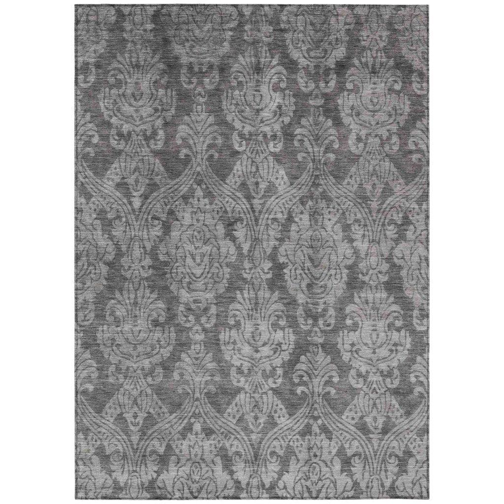LOOMLAN Rugs Krymera Gray Washable Indoor-Outdoor Rug
