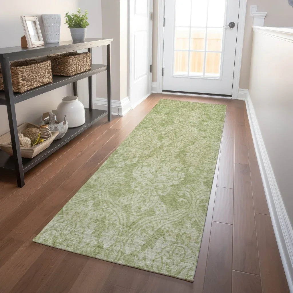 LOOMLAN Rugs Krymera Green Washable Indoor-Outdoor Rug