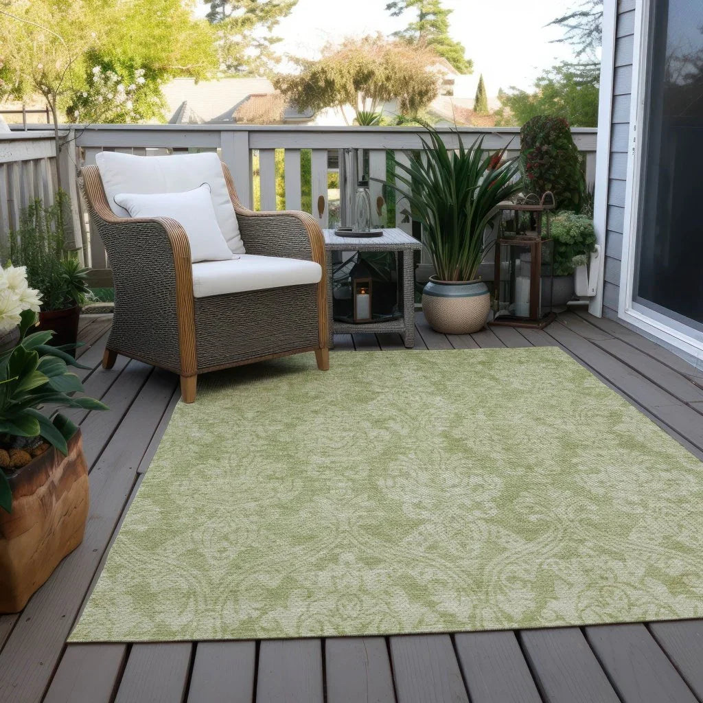 LOOMLAN Rugs Krymera Green Washable Indoor-Outdoor Rug