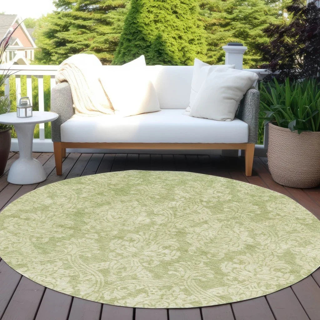 LOOMLAN Rugs Krymera Green Washable Indoor-Outdoor Rug