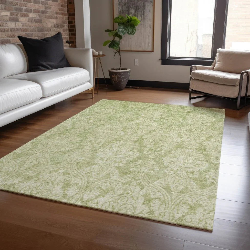 LOOMLAN Rugs Krymera Green Washable Indoor-Outdoor Rug
