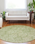 LOOMLAN Rugs Krymera Green Washable Indoor-Outdoor Rug