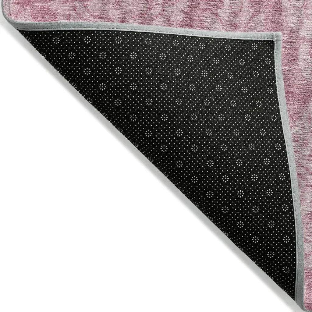 LOOMLAN Rugs Krymera Pink Washable Indoor-Outdoor Rug