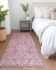 LOOMLAN Rugs Krymera Pink Washable Indoor-Outdoor Rug