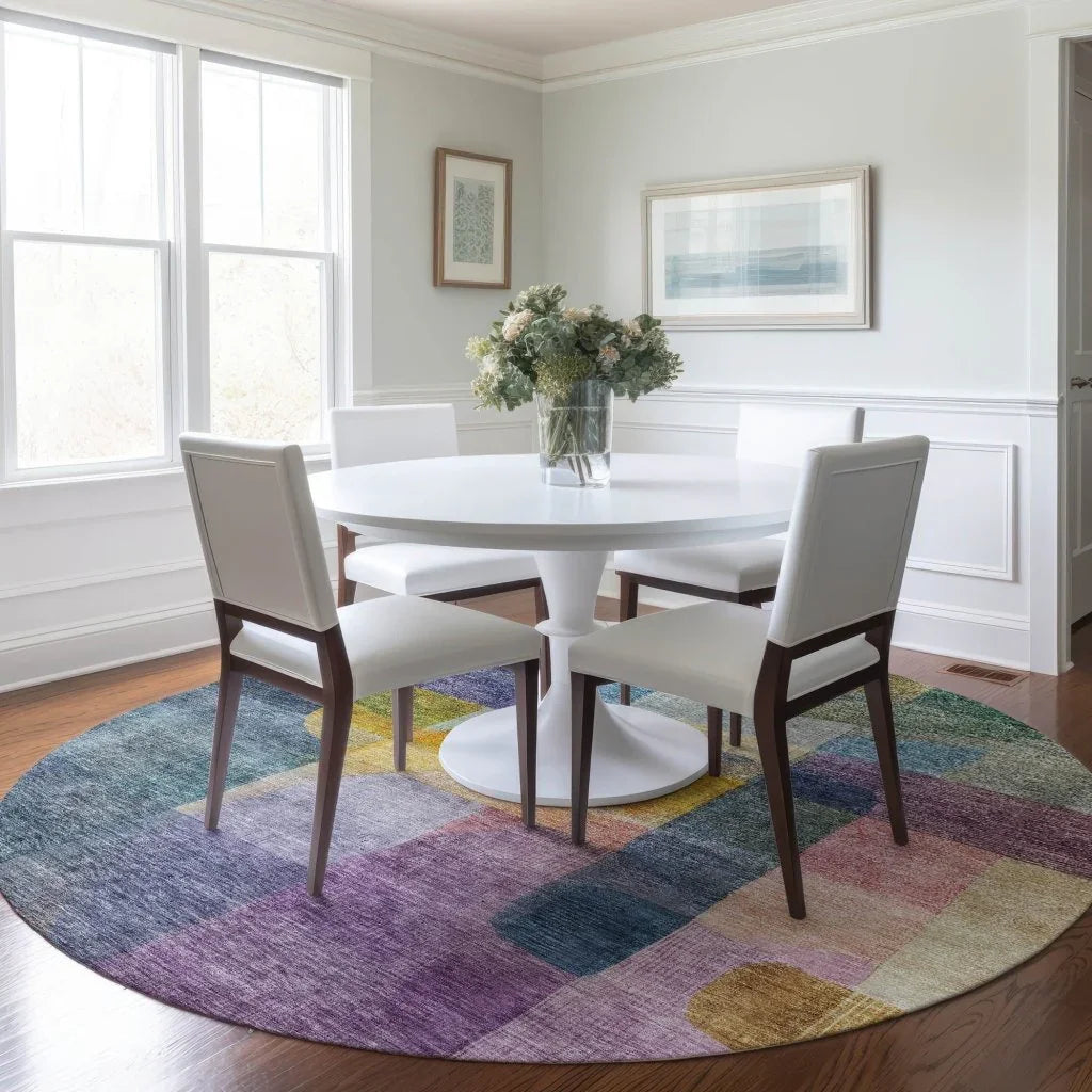 LOOMLAN Rugs Kyra Blue Washable Indoor-Outdoor Rug