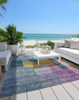 LOOMLAN Rugs Kyra Blue Washable Indoor-Outdoor Rug