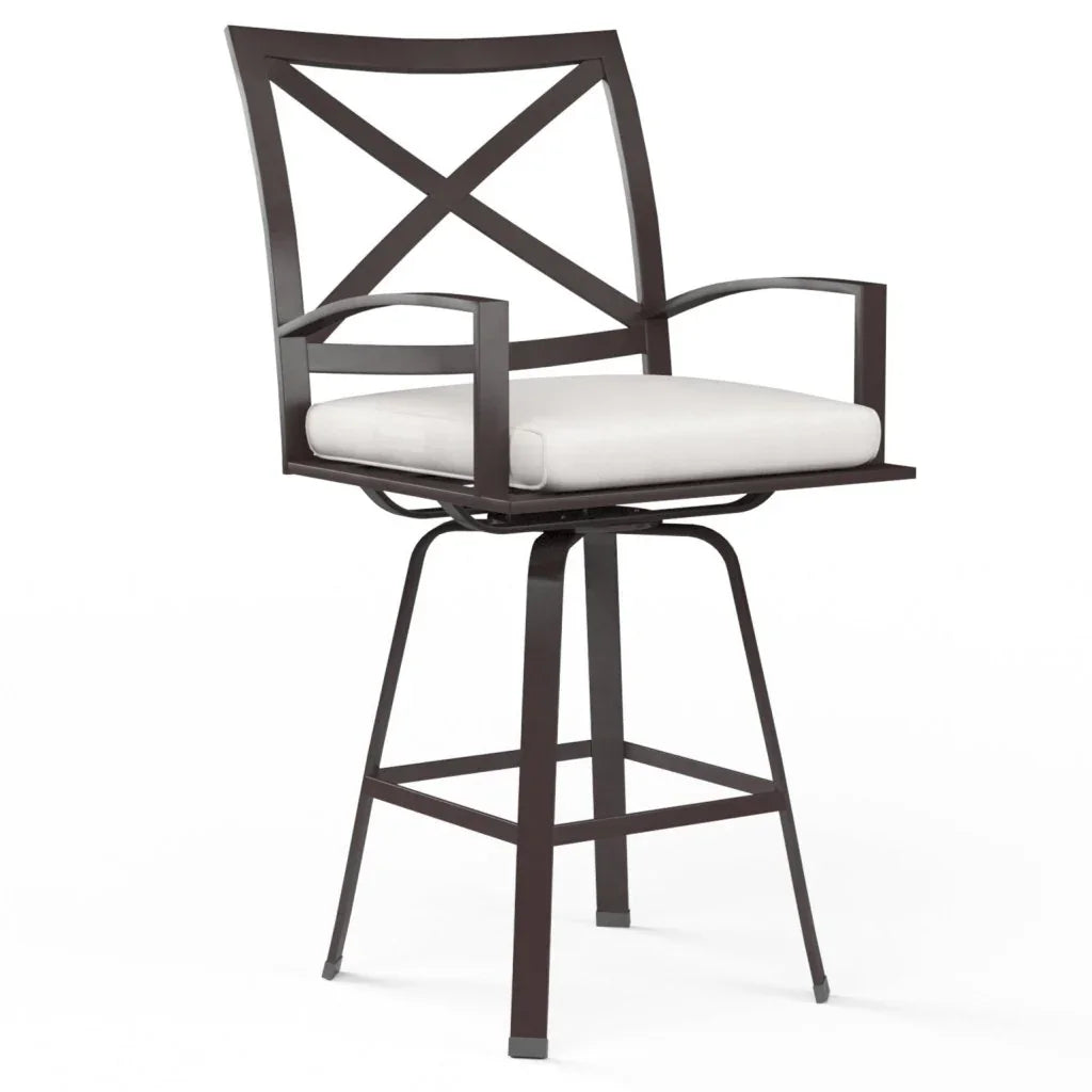 La Jolla Sunbrella Swivel Outdoor Barstool - LOOMLAN - Sunset West - Outdoor Bar Stools