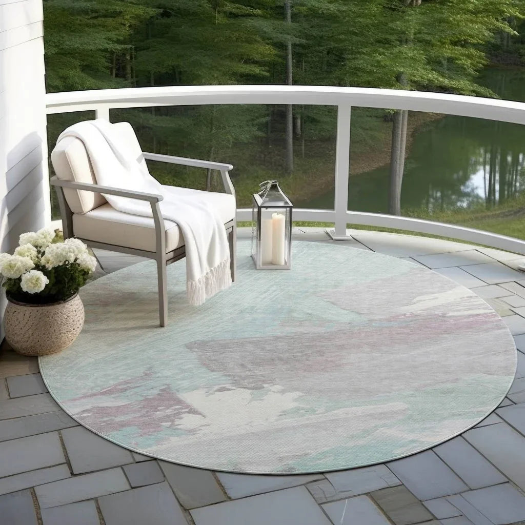 LOOMLAN Rugs Lanariyah Blue Washable Indoor-Outdoor Rug