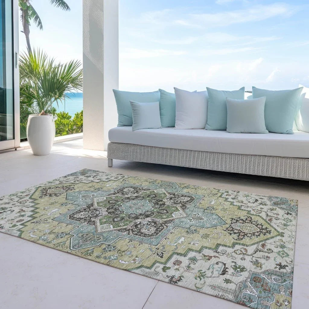 LOOMLAN Rugs Lani Beige Washable Indoor-Outdoor Rug