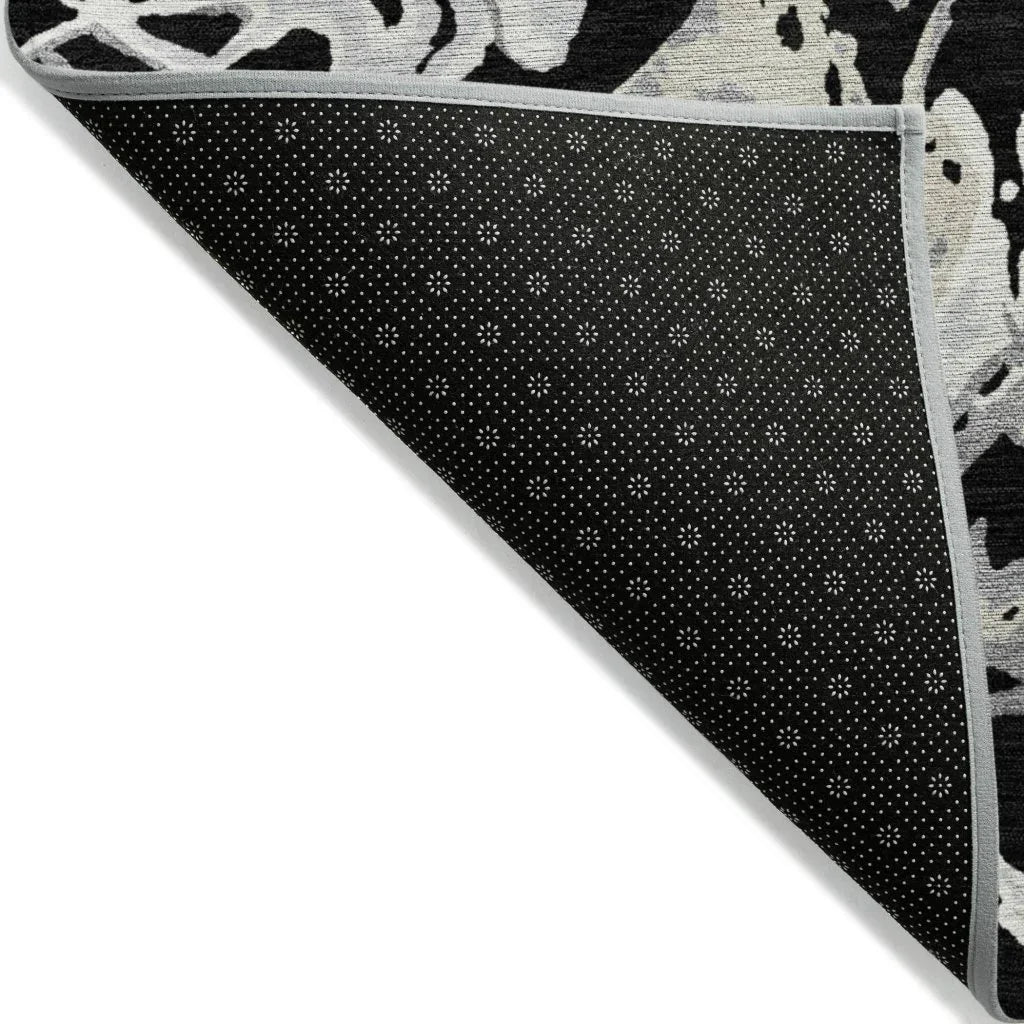 LOOMLAN Rugs Lani Black Washable Indoor-Outdoor Rug