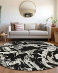 LOOMLAN Rugs Lani Black Washable Indoor-Outdoor Rug