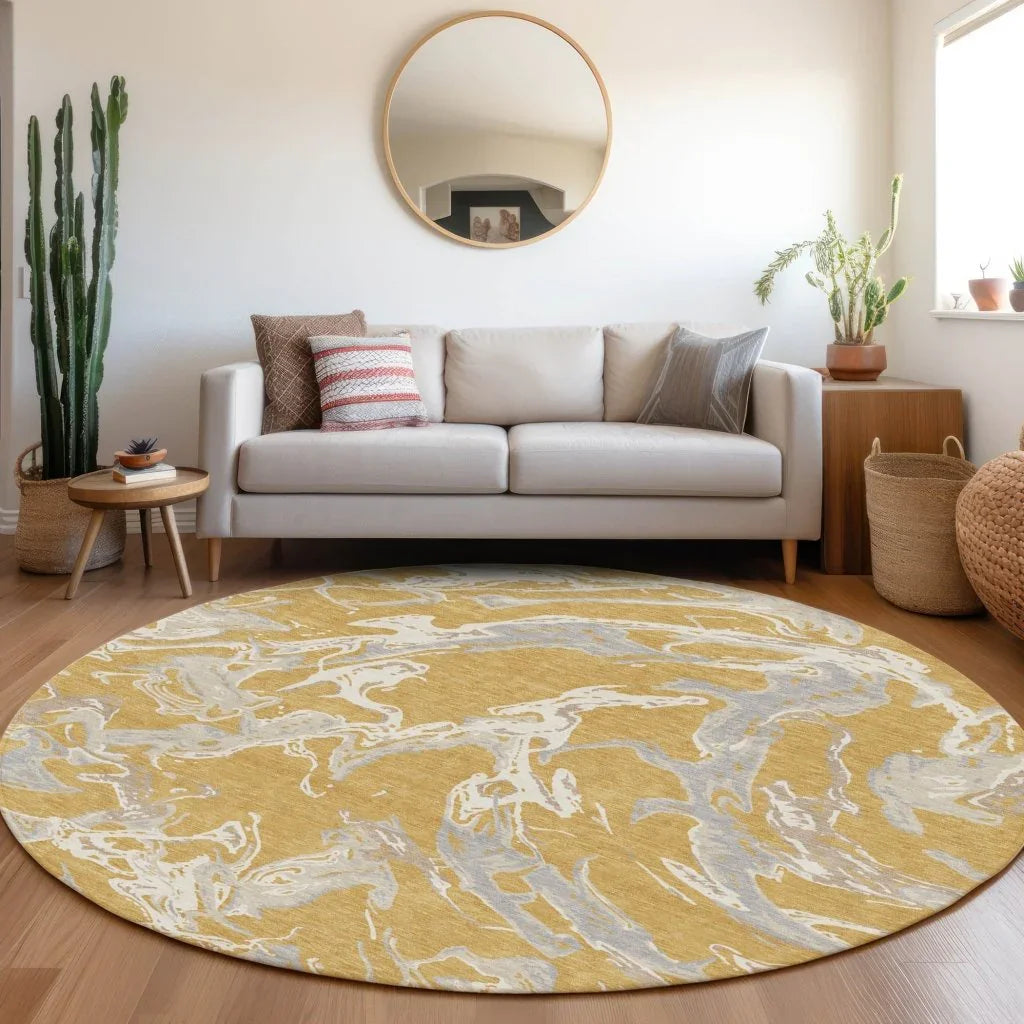 LOOMLAN Rugs Lani Gold Washable Indoor-Outdoor Rug