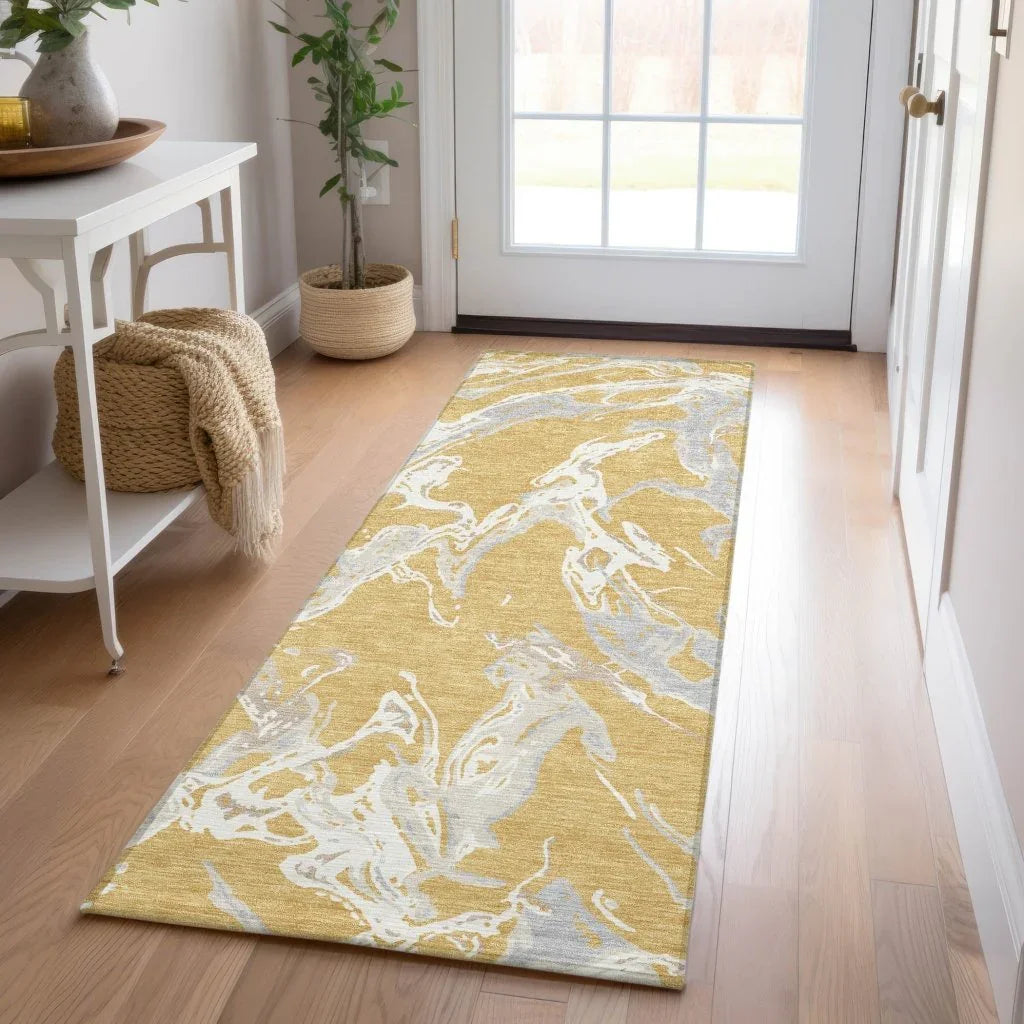 LOOMLAN Rugs Lani Gold Washable Indoor-Outdoor Rug