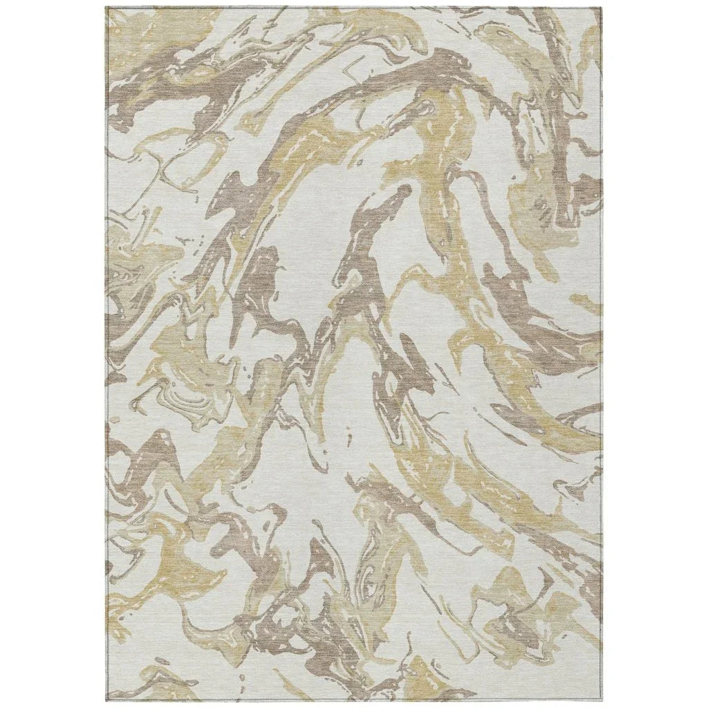 LOOMLAN Rugs Lani Ivory Washable Indoor-Outdoor Rug
